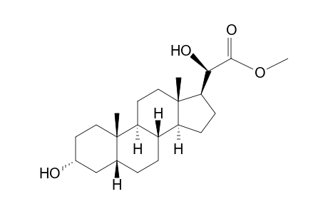 3α,20α,-dihydroxy-5β-pregnan-21-oic acid, methyl ester