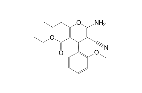 4H-pyran-3-carboxylic acid, 6-amino-5-cyano-4-(2-methoxyphenyl)-2-propyl-, ethyl ester