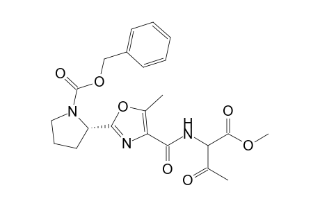 (2S)-2-[4-[(1-carbomethoxy-2-keto-propyl)carbamoyl]-5-methyl-oxazol-2-yl]pyrrolidine-1-carboxylic acid benzyl ester