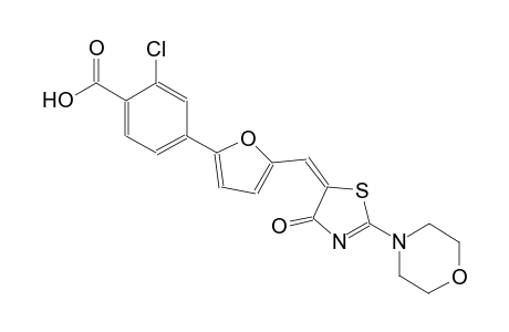 2-chloro-4-{5-[(E)-(2-(4-morpholinyl)-4-oxo-1,3-thiazol-5(4H)-ylidene)methyl]-2-furyl}benzoic acid