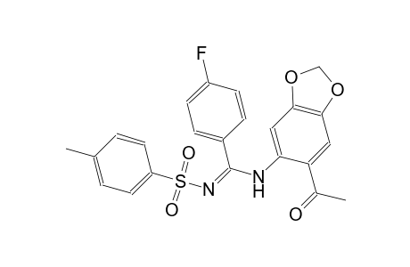 N-[(E)-[(6-acetyl-1,3-benzodioxol-5-yl)amino](4-fluorophenyl)methylidene]-4-methylbenzenesulfonamide