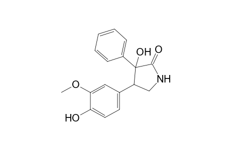 4-(4-Hydroxy-3-methoxyphenyl)-3-phenylpyrrolidin-3-ol-2-one