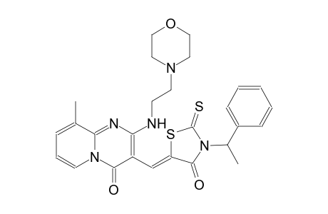 9-methyl-2-{[2-(4-morpholinyl)ethyl]amino}-3-{(Z)-[4-oxo-3-(1-phenylethyl)-2-thioxo-1,3-thiazolidin-5-ylidene]methyl}-4H-pyrido[1,2-a]pyrimidin-4-one