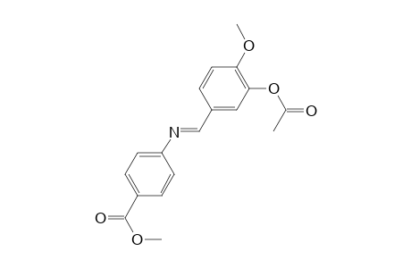Benzoic acid, 4-(3-acetoxy-4-methoxybenzylidenamino)-, methyl ester
