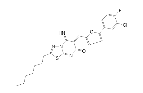 (6Z)-6-{[5-(3-chloro-4-fluorophenyl)-2-furyl]methylene}-2-heptyl-5-imino-5,6-dihydro-7H-[1,3,4]thiadiazolo[3,2-a]pyrimidin-7-one