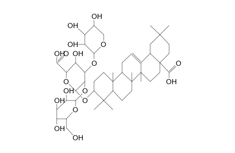 Oleanic acid, 3-O-(B-glucopyranosyl[1-2])-(A-arabinopyranosyl[1-3])-B-glucoronide