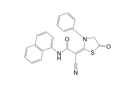 ((E)-2-cyano-N-(naphthalen-1-yl)-2-(5-oxo-3-phenylthiazolidin-2-ylidene) acetamide)