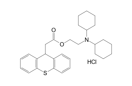 9-thioxantheneacetic acid, 2-(dicyclohexylamino) ethyl  ester, hydrochloride