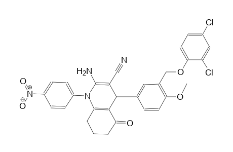 2-amino-4-{3-[(2,4-dichlorophenoxy)methyl]-4-methoxyphenyl}-1-(4-nitrophenyl)-5-oxo-1,4,5,6,7,8-hexahydro-3-quinolinecarbonitrile