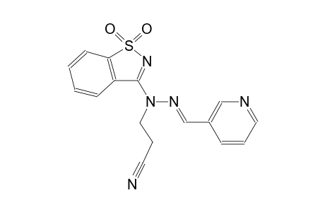 propanenitrile, 3-[(2E)-1-(1,1-dioxido-1,2-benzisothiazol-3-yl)-2-(3-pyridinylmethylene)hydrazino]-
