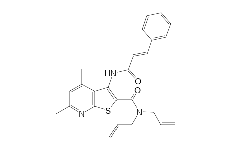 4,6-Dimethyl-3-[(2E)-3-phenylprop-2-enamido]-N,N-bis(prop-2-en-1-yl)thieno[2,3-b]pyridine-2-carboxamide
