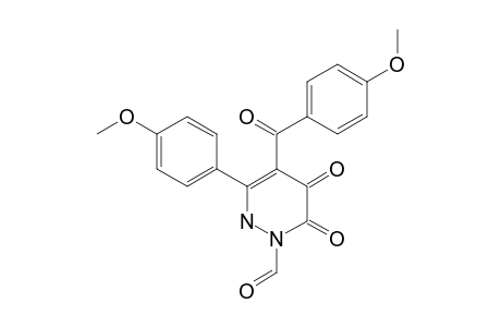 4-(4-METHOXYBENZOYL)-3-(4-METHOXYPHENYL)-5,6-DIOXO-5,6-DIHYDRO-2H-PYRIDAZINE-1-CARBALDEHYDE