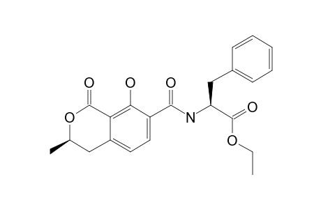 l-Phenylalanine, N-[(3,4-dihydro-8-hydroxy-3-methyl-1-oxo-1H-2-benzopyran-7-yl)carbonyl]-, ethyl ester, (R)-