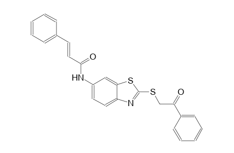 (2E)-N-{2-[(2-oxo-2-phenylethyl)sulfanyl]-1,3-benzothiazol-6-yl}-3-phenyl-2-propenamide