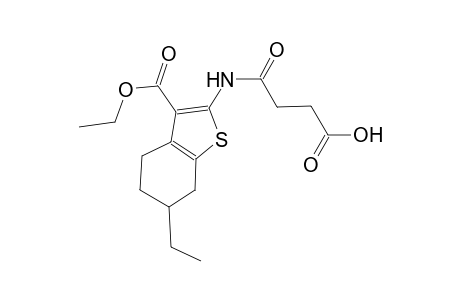 4-{[3-(ethoxycarbonyl)-6-ethyl-4,5,6,7-tetrahydro-1-benzothien-2-yl]amino}-4-oxobutanoic acid