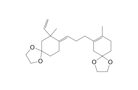 1,4-Dioxaspiro[4.5]dec-7-ene, 7-[3-(7-ethenyl-7-methyl-1,4-dioxaspiro[4.5]dec-8-ylidene)propyl]-8-methyl-, (E)-(.+-.)-