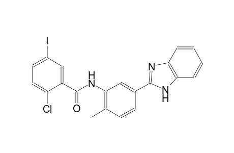 N-[5-(1H-benzimidazol-2-yl)-2-methylphenyl]-2-chloro-5-iodobenzamide