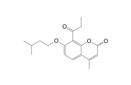 7-(isopentyloxy)-4-methyl-8-propionyl-2H-chromen-2-one