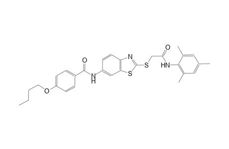 4-butoxy-N-(2-{[2-(mesitylamino)-2-oxoethyl]sulfanyl}-1,3-benzothiazol-6-yl)benzamide