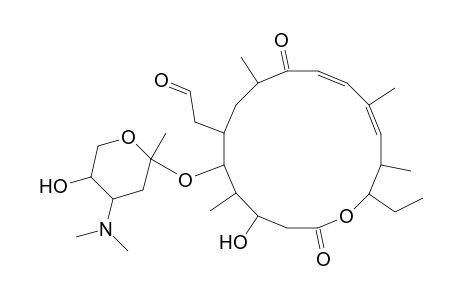 4-Hydroxy-6-(2-methyl-4-dimethylamino-5-hydroxy-1-oxacyclohexyloxy)-7-(formylmethyl)-16-ethyl-5,9,13,15-tetramethyl-1-oxacyclohexadeca-11,13-dien-2,10-dione