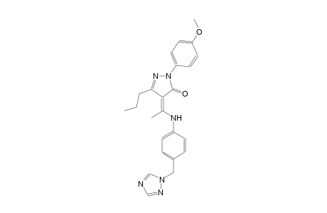 3H-pyrazol-3-one, 2,4-dihydro-2-(4-methoxyphenyl)-5-propyl-4-[1-[[4-(1H-1,2,4-triazol-1-ylmethyl)phenyl]amino]ethylidene]-, (4Z)-