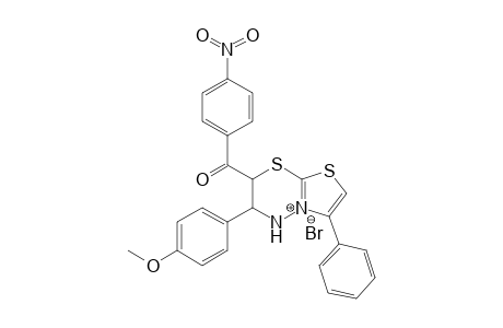 2-(4-Nitrobenzoyl)-3-(4-methoxyphenyl)-6-phenyl-2,3-dihydro-4H-thiazolo[2,3-b][1,3,4]thiadiazin-5-ium bromide