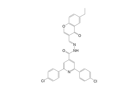 2,6-bis(4-chlorophenyl)-N'-[(E)-(6-ethyl-4-oxo-4H-chromen-3-yl)methylidene]isonicotinohydrazide