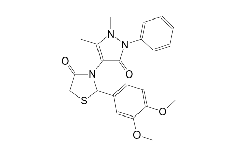 4-thiazolidinone, 3-(2,3-dihydro-1,5-dimethyl-3-oxo-2-phenyl-1H-pyrazol-4-yl)-2-(3,4-dimethoxyphenyl)-