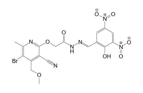 2-{[5-bromo-3-cyano-4-(methoxymethyl)-6-methyl-2-pyridinyl]oxy}-N'-[(E)-(2-hydroxy-3,5-dinitrophenyl)methylidene]acetohydrazide