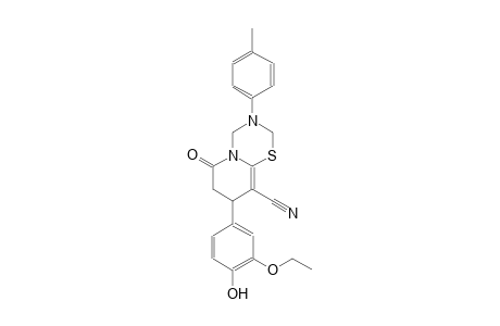 2H,6H-pyrido[2,1-b][1,3,5]thiadiazine-9-carbonitrile, 8-(3-ethoxy-4-hydroxyphenyl)-3,4,7,8-tetrahydro-3-(4-methylphenyl)-6-oxo-
