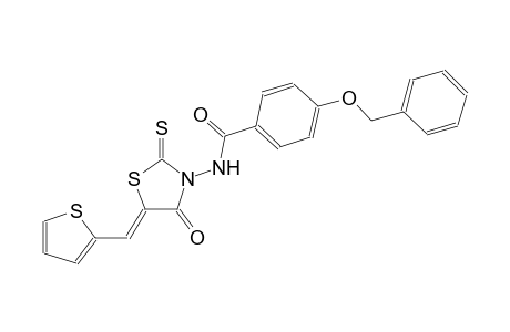 4-(benzyloxy)-N-[(5Z)-4-oxo-5-(2-thienylmethylene)-2-thioxo-1,3-thiazolidin-3-yl]benzamide