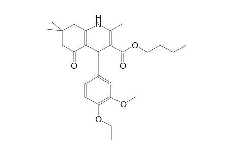 butyl 4-(4-ethoxy-3-methoxyphenyl)-2,7,7-trimethyl-5-oxo-1,4,5,6,7,8-hexahydro-3-quinolinecarboxylate