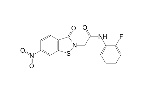 1,2-Benzisothiazole-2-acetamide, N-(2-fluorophenyl)-2,3-dihydro-6-nitro-3-oxo-