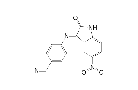 4-([(3E)-5-Nitro-2-oxo-1,2-dihydro-3H-indol-3-ylidene]amino)benzonitrile