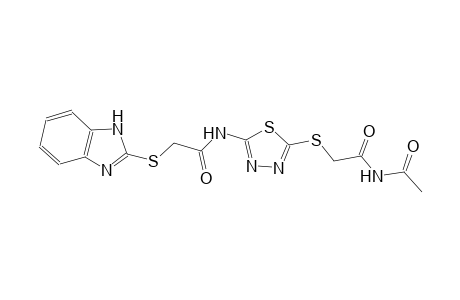 N-(5-{[2-(acetylamino)-2-oxoethyl]sulfanyl}-1,3,4-thiadiazol-2-yl)-2-(1H-benzimidazol-2-ylsulfanyl)acetamide