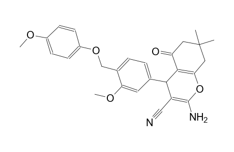 2-amino-4-{3-methoxy-4-[(4-methoxyphenoxy)methyl]phenyl}-7,7-dimethyl-5-oxo-5,6,7,8-tetrahydro-4H-chromene-3-carbonitrile