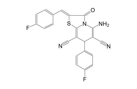 7H-thiazolo[3,2-a]pyridine-6,8-dicarbonitrile, 5-amino-7-(4-fluorophenyl)-2-[(4-fluorophenyl)methylene]-2,3-dihydro-3-oxo-, (2Z)-