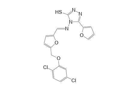 4-[((E)-{5-[(2,5-dichlorophenoxy)methyl]-2-furyl}methylidene)amino]-5-(2-furyl)-4H-1,2,4-triazole-3-thiol