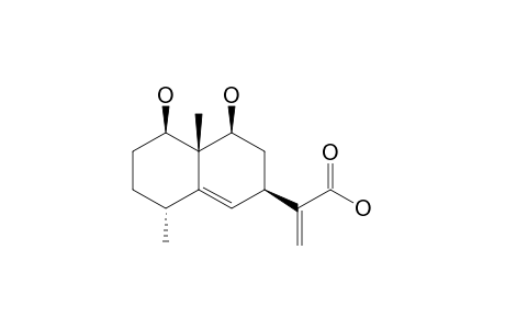 1.beta.,9.beta.-Dihydroxy-4.alpha.H-Eudesma-5,11(13)-dien-12-oic Acid