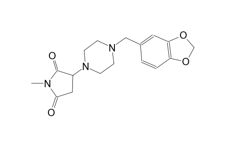 3-[4-(1,3-benzodioxol-5-ylmethyl)-1-piperazinyl]-1-methyl-2,5-pyrrolidinedione