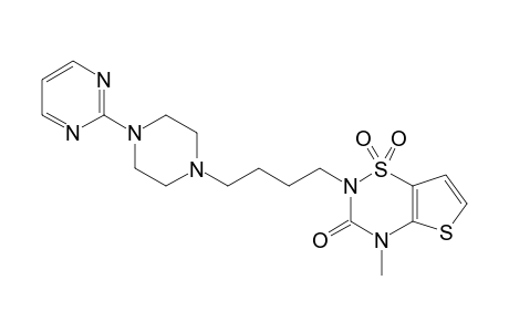 4-METHYL-2-[4-[1-[4-(2-PYRIMIDINYL)-PIPERAZINYL]]-BUTYL]-2H-THIENO-[2,3-E]-[1,2,4]-THIADIAZIN-3(4H)-ONE-1,1-DIOXIDE