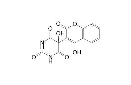 2,4,6(1H,3H,5H)-pyrimidinetrione, 5-hydroxy-5-(4-hydroxy-2-oxo-2H-1-benzopyran-3-yl)-