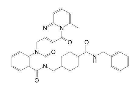 N-benzyl-4-[(1-[(6-methyl-4-oxo-4H-pyrido[1,2-a]pyrimidin-2-yl)methyl]-2,4-dioxo-1,4-dihydro-3(2H)-quinazolinyl)methyl]cyclohexanecarboxamide