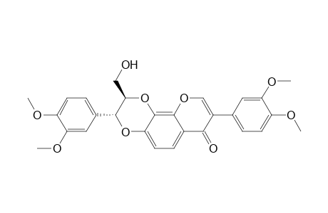 7H-Pyrano[2,3-f]-1,4-benzodioxin-7-one, 3,8-bis(3,4-dimethoxyphenyl)-2,3-dihydro-2-(hydroxymethyl)-, trans-(.+-.)-