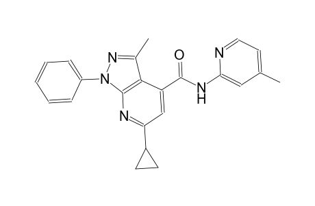 6-cyclopropyl-3-methyl-N-(4-methyl-2-pyridinyl)-1-phenyl-1H-pyrazolo[3,4-b]pyridine-4-carboxamide