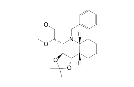 N-Benzyl-(2S,3S,4S,4aS,8aR)-3,4-O-isopropylidene-2-[(1'S)-2'-dimethoxyethyl]-4a,8a-decahydroquinoline