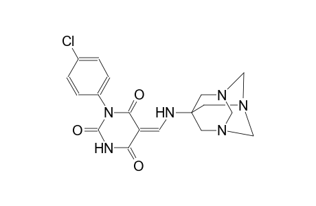 (5Z)-1-(4-chlorophenyl)-5-[(1,3,5-triazatricyclo[3.3.1.1~3,7~]dec-7-ylamino)methylene]-2,4,6(1H,3H,5H)-pyrimidinetrione