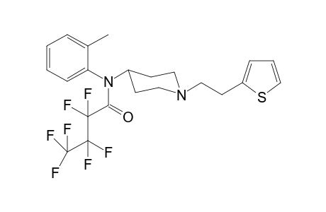N-(2-Methylphenyl)-N-([(2-thiophen-2-yl)ethyl]piperidin-1-yl)heptafluorobutanamide