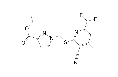 ethyl 1-({[3-cyano-6-(difluoromethyl)-4-methyl-2-pyridinyl]sulfanyl}methyl)-1H-pyrazole-3-carboxylate