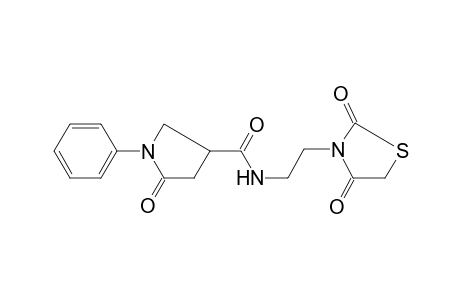 N-[2-(2,4-Dioxo-1,3-thiazolidin-3-yl)ethyl]-5-oxo-1-phenyl-3-pyrrolidinecarboxamide